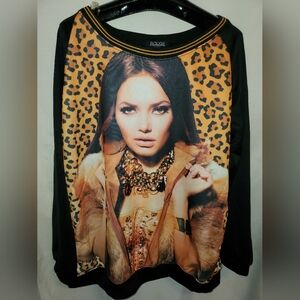Rouge Helium Black and Tan Graphic Hoodie
